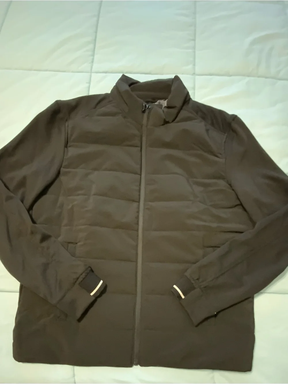 Denim & Flower Men's Black Quilted Zip-Front Jacket